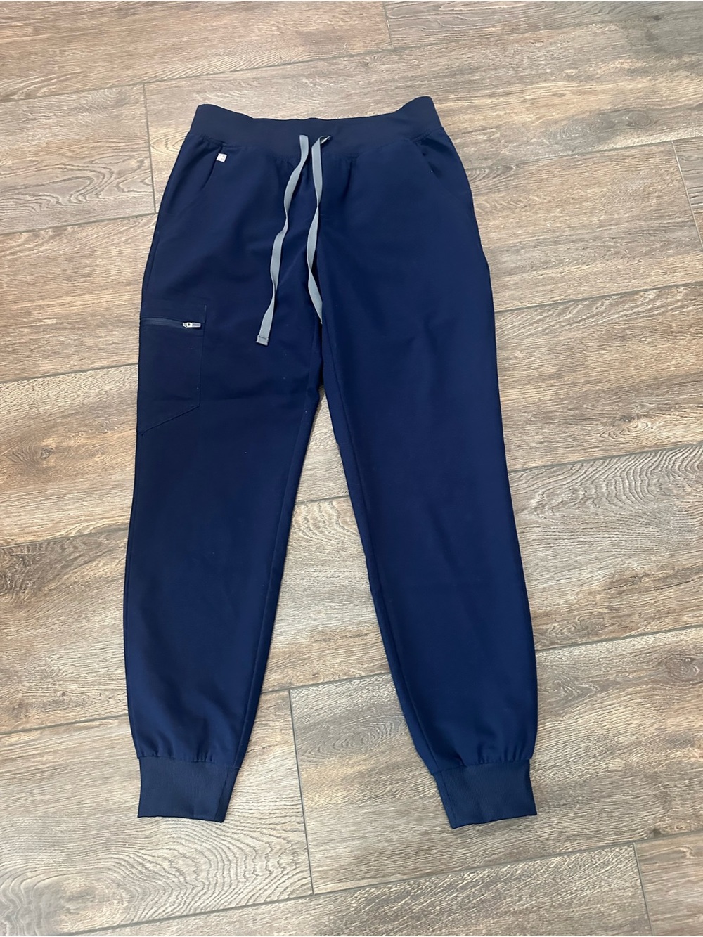 Figs Navy Joggers with Gray Drawcord